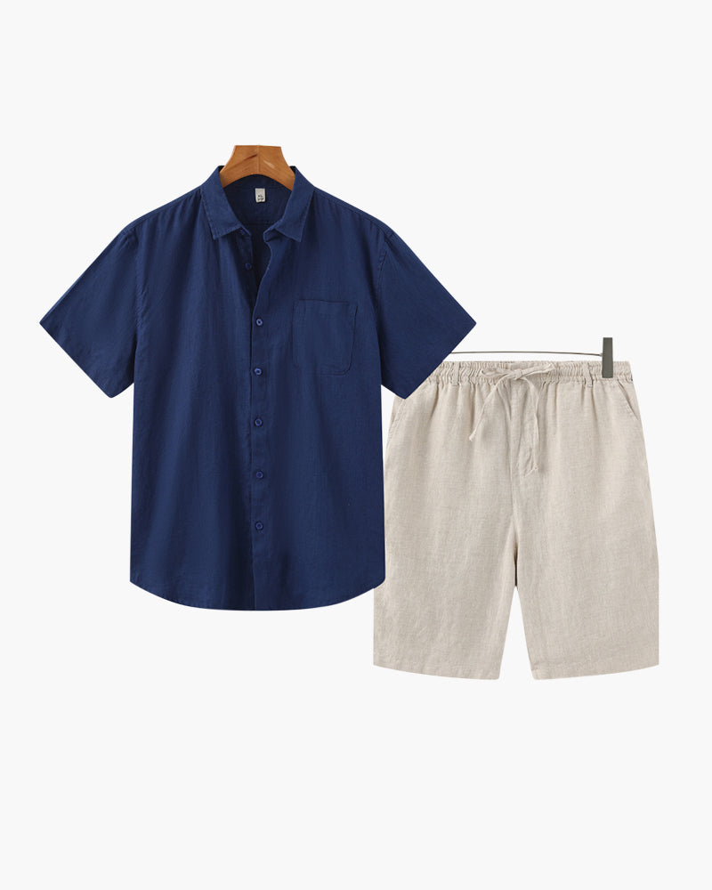 Conjunto Leinen – Camiseta + Shorts de lino fresco
