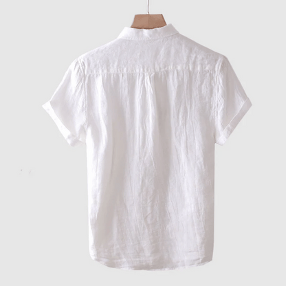 David – Camisa de Lino de Manga Corta para Hombre