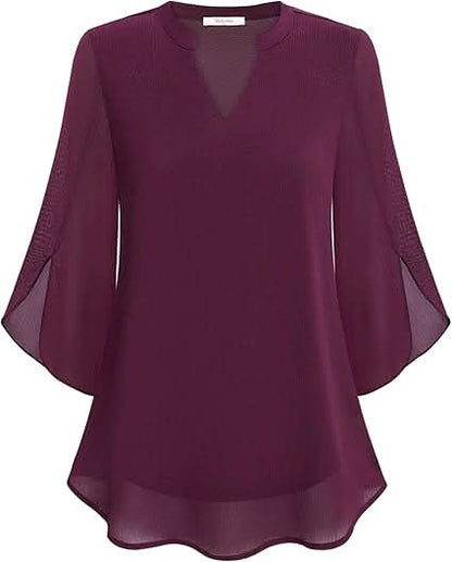 Celest – Blusa de Gasa con Capas para Mujer