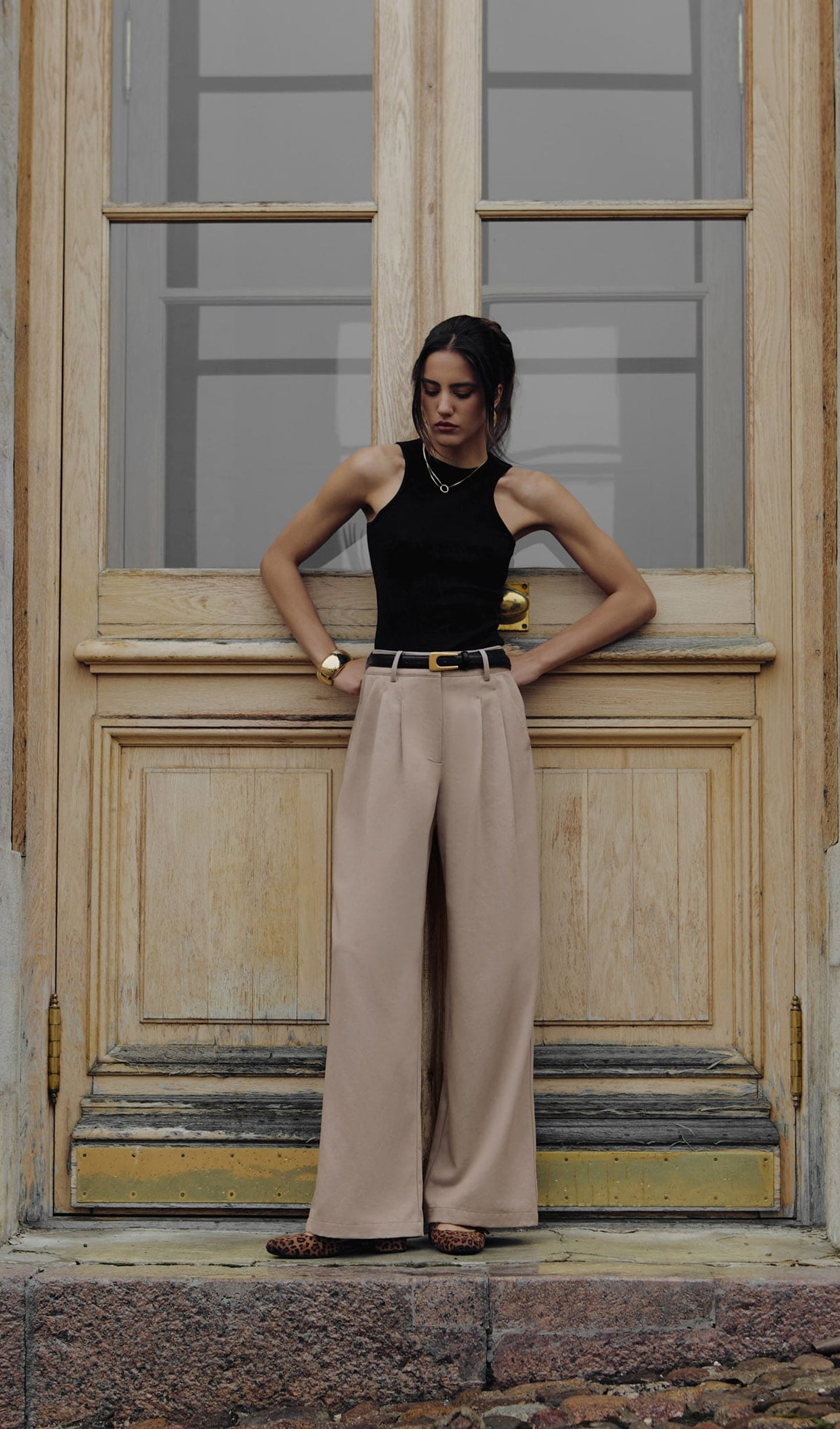 PANTALÓN DE PINZA HOLGADO DE ALGODÓN