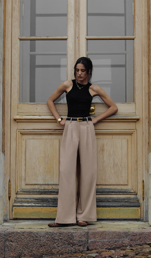 PANTALÓN DE PINZA HOLGADO DE ALGODÓN