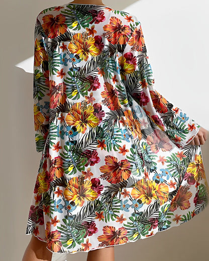 Flora – Bikini tropical con pareo a juego