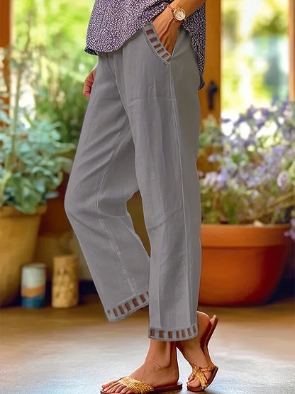 Clara – Pantalones Cropped con Ribete en Contraste