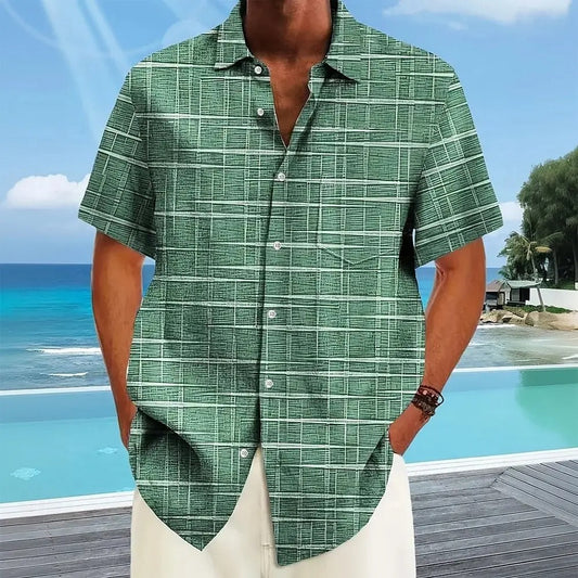Gael – Camisa de Rayas a Cuadros de Estilo Moderno