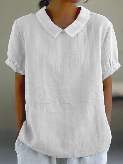 Amalie – Blusa con Cuello de Corte Relajado