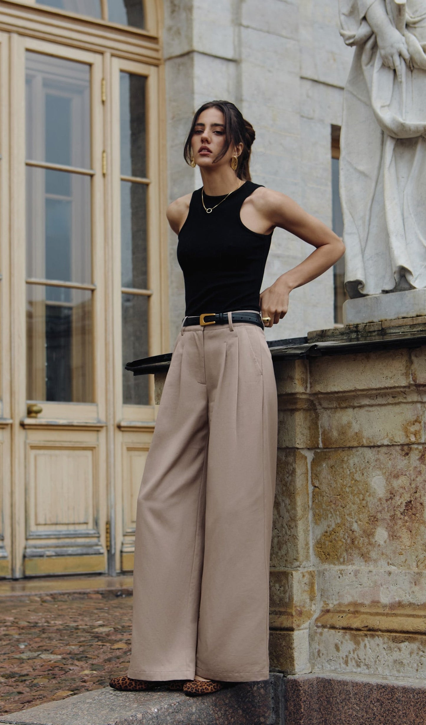 PANTALÓN DE PINZA HOLGADO DE ALGODÓN