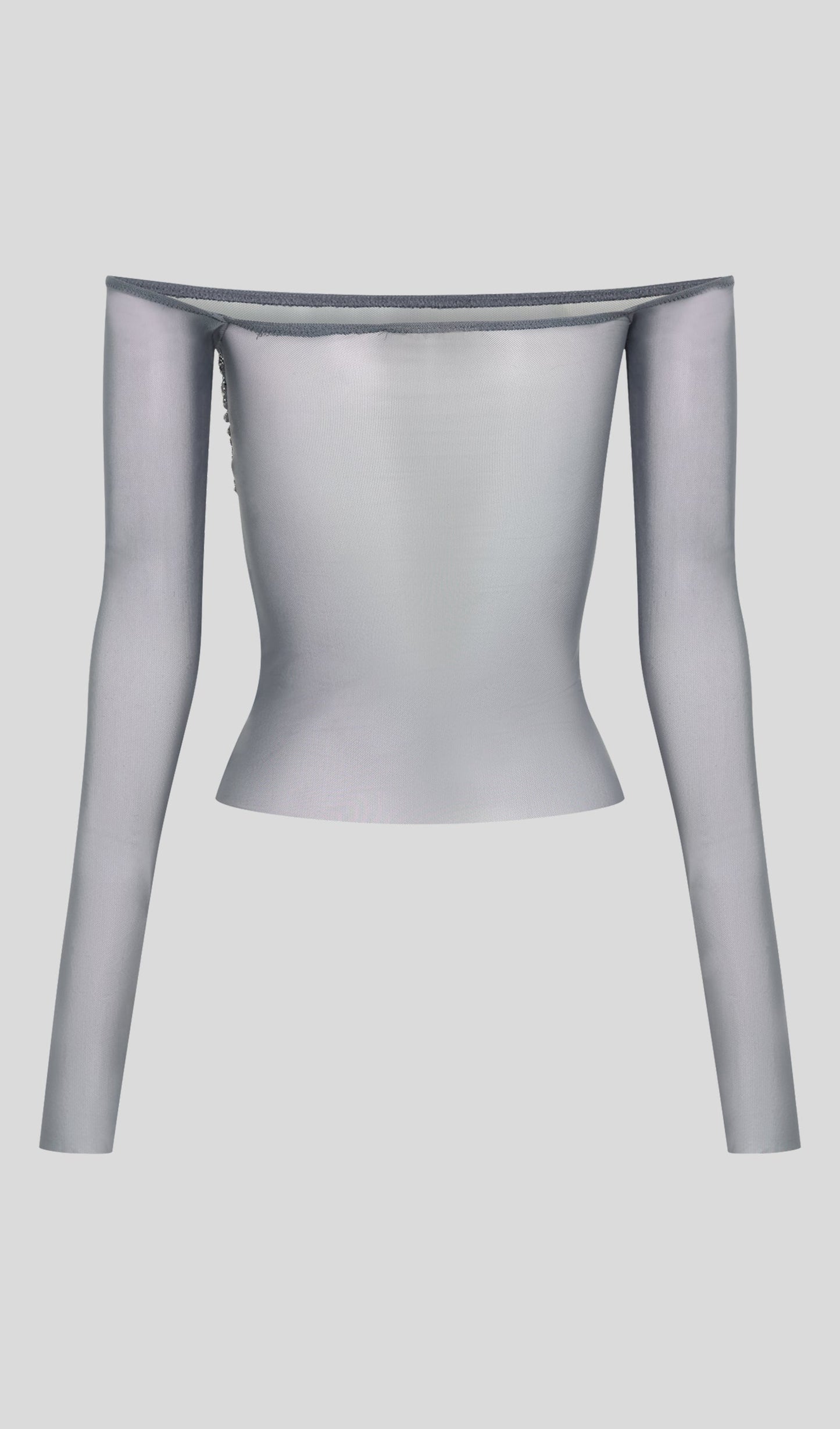 TOP DE MALLA CON HOMBROS DESCUBIERTOS Y DETALLE DE BRILLOS n.04631