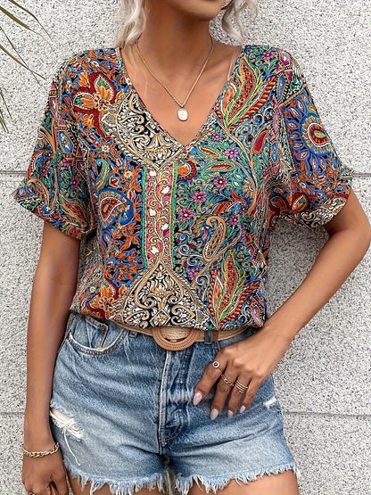 Sara – Blusa con Cuello en V