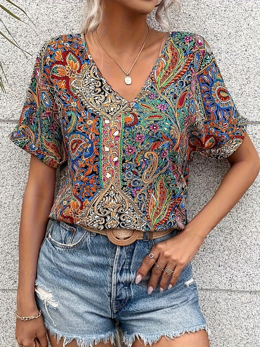 Sara – Blusa con Cuello en V