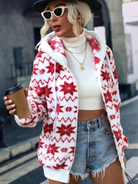 CARDIGAN NAVIDEÑO DE ESTAMPADO GEOMÉTRICO