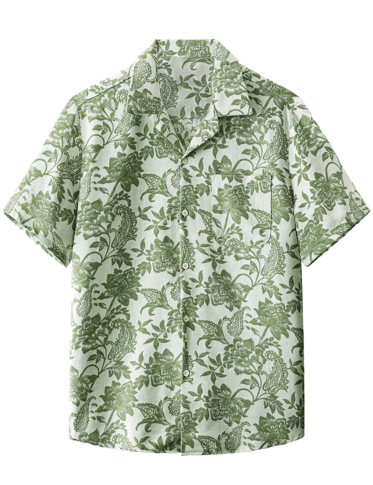 Kaley – Camisa hawaiana jacquard floral para hombre