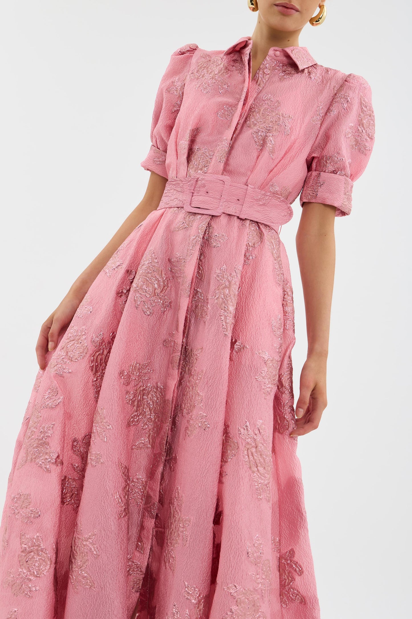 Aria – Vestido Floral con Mangas Abullonadas