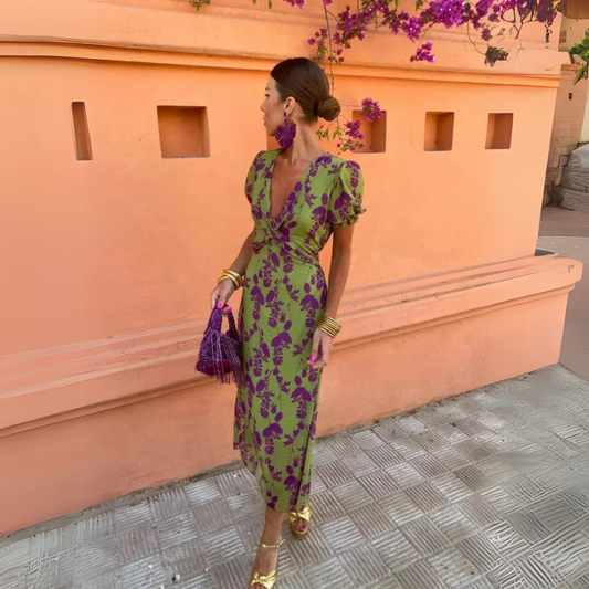 Danielle | Vestido midi con cinturón ajustable