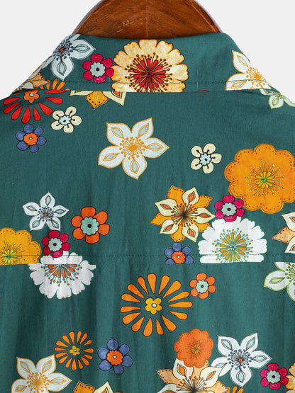 Keanu – Camisa hawaiana de algodón 100% con estampado floral