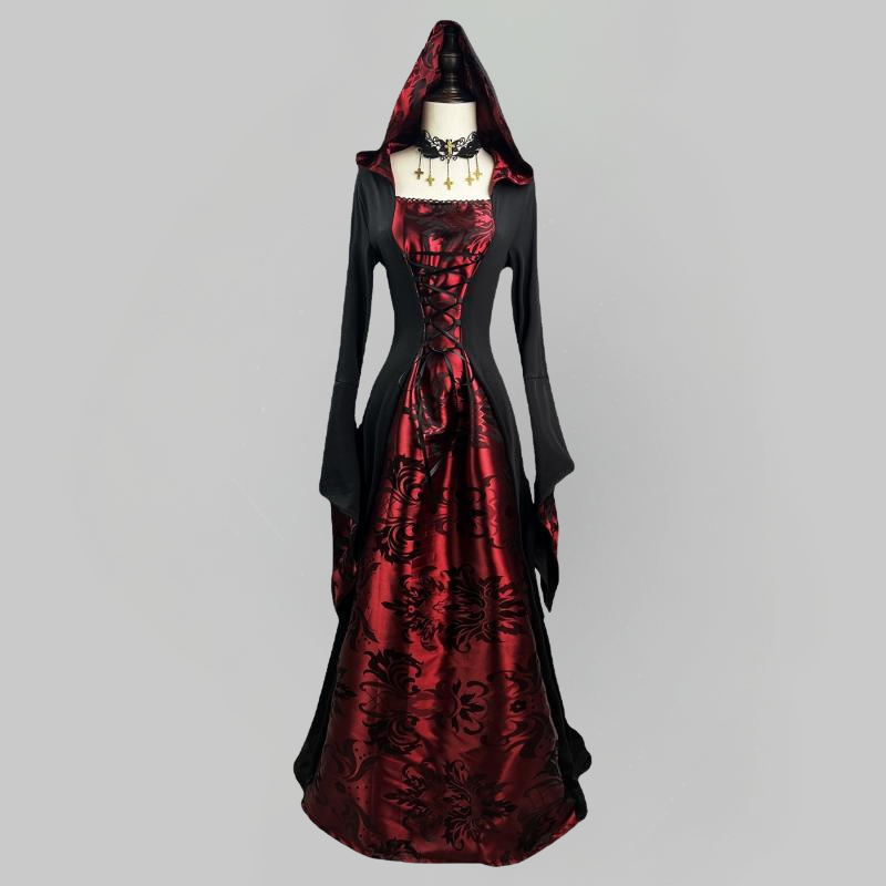 VESTIDO VINTAGE GÓTICO VAMPIRO w.62481