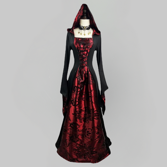 VESTIDO VINTAGE GÓTICO VAMPIRO w.62481