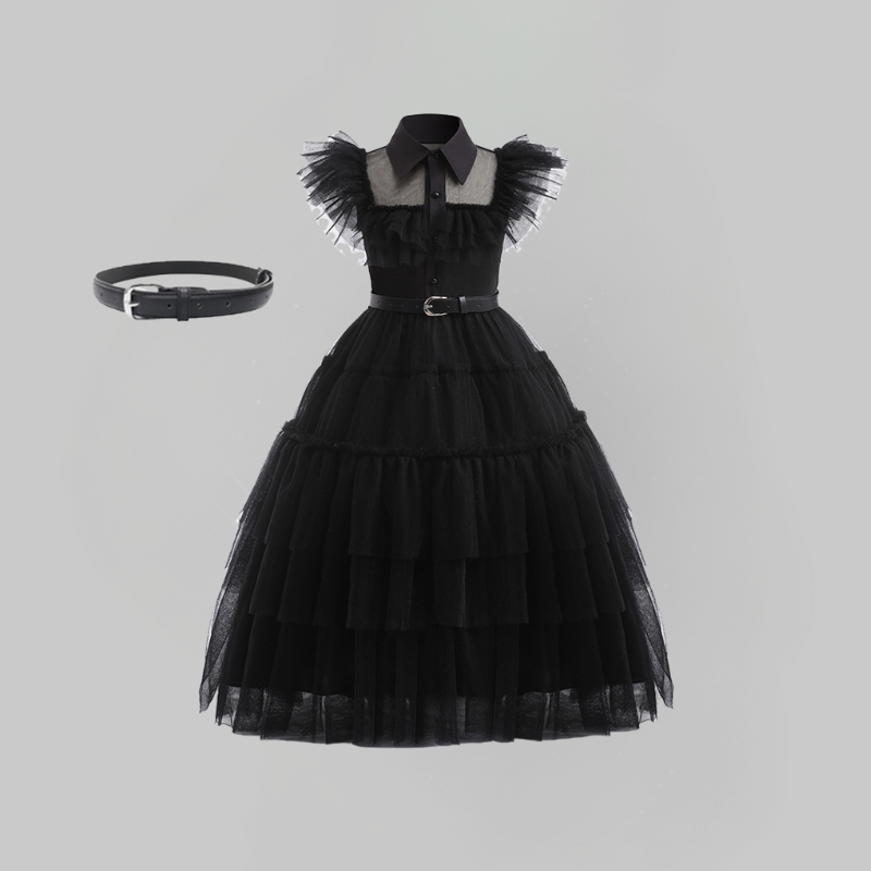 VESTIDO DE COSPLAY MIÉRCOLES ADDAMS NIÑAS w.69214