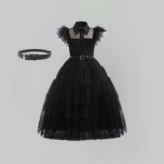 VESTIDO DE COSPLAY MIÉRCOLES ADDAMS NIÑAS w.69214