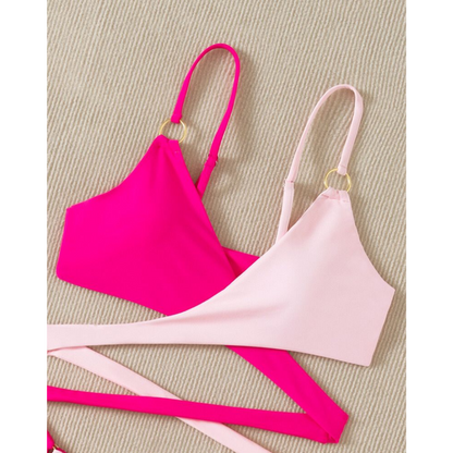 Pink Mirage – Bikini rosa con diseño brillante