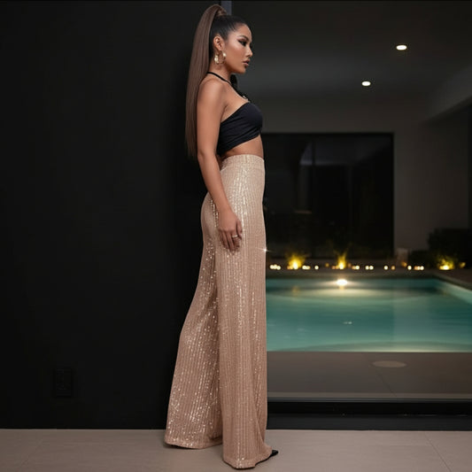 PANTALÓN HOLGADO CON LENTEJUELAS