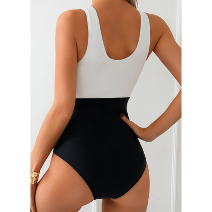 Shades – Bañador moldeador en blanco y negro