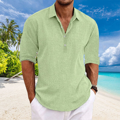 Tyler – Camisa Casual de Lino de Manga Larga para Hombre