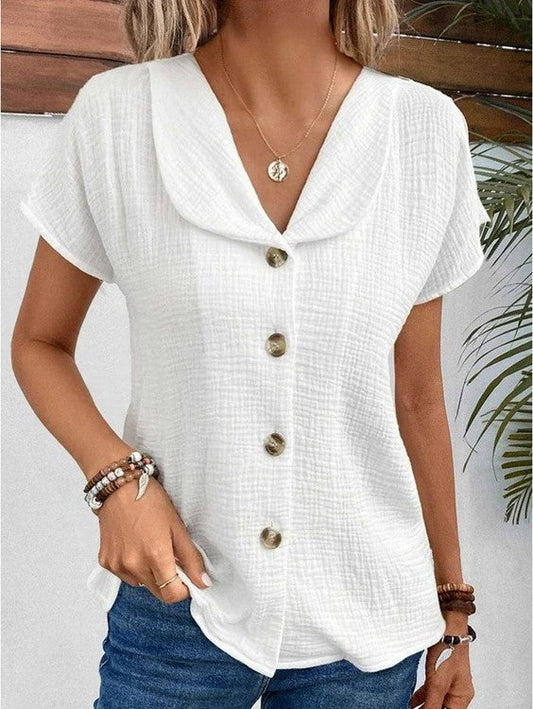 Jane – Blusa de algodón y lino con estilo natural