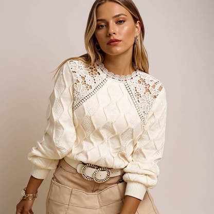 NIKA™ – JERSEY CON DETALLES DE ENCAJE ELEGANTE