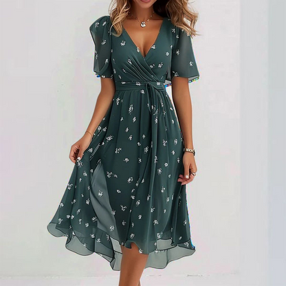 Florence – Vestido Midi Especial de Manga Corta para Mujer