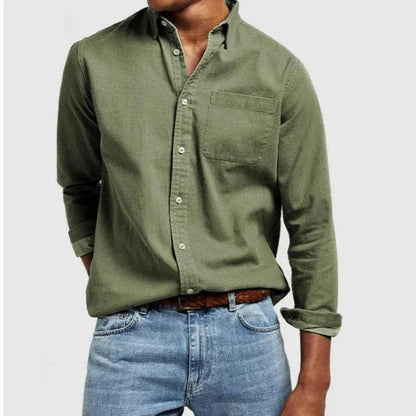 Sam – Camisa de Algodón Entallada de Estilo Clásico para Hombre