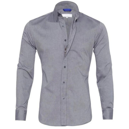 LEO – Camisa con cremallera resistente a las arrugas