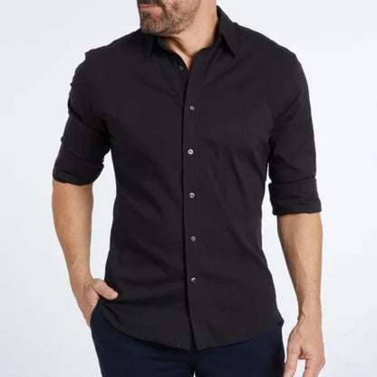 LEO – Camisa con cremallera resistente a las arrugas