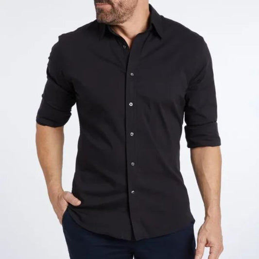 LEO – Camisa con cremallera resistente a las arrugas