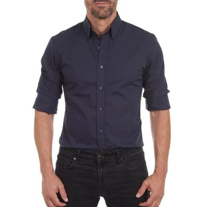 LEO – Camisa con cremallera resistente a las arrugas