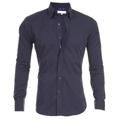 LEO – Camisa con cremallera resistente a las arrugas