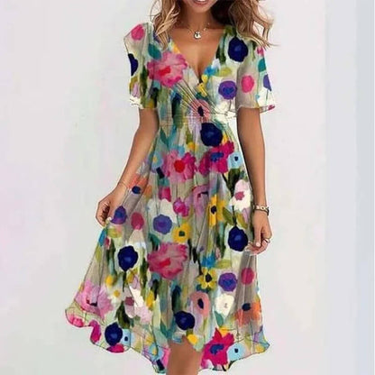 Florence – Vestido Midi Especial de Manga Corta para Mujer