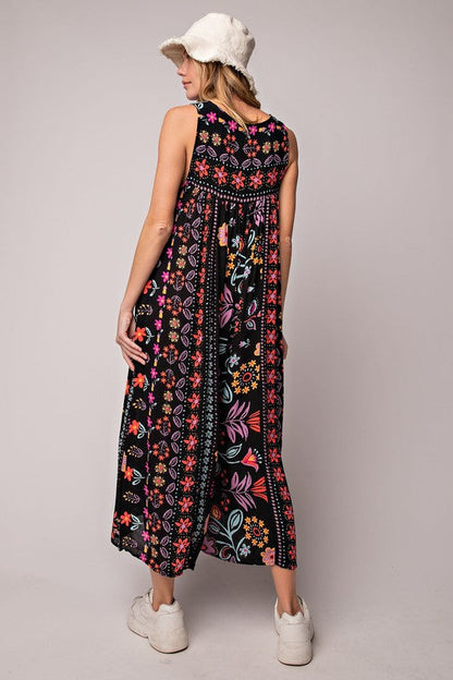 Vintage Floral – Mono sin mangas con estampado floral