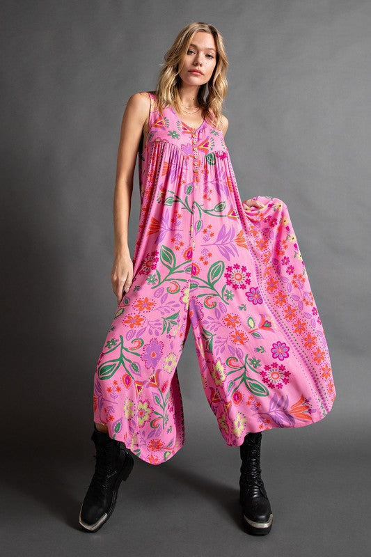 Vintage Floral – Mono sin mangas con estampado floral