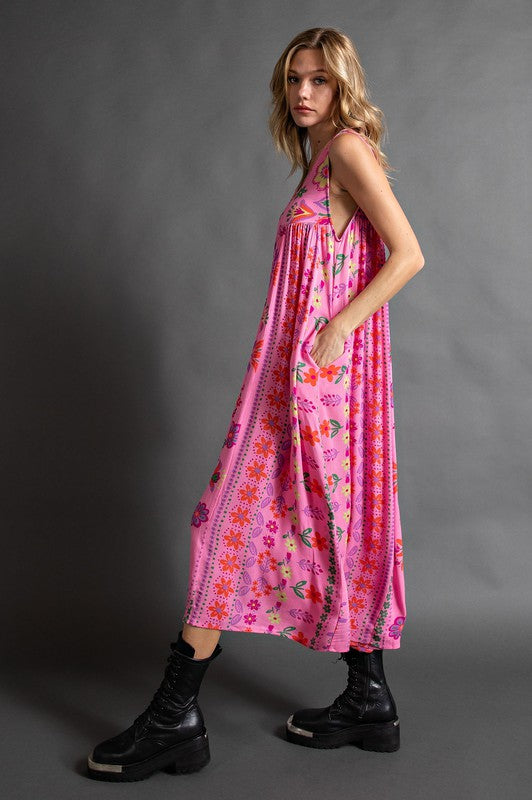 Vintage Floral – Mono sin mangas con estampado floral