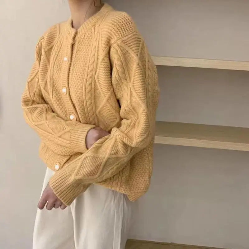 Marzia | Cardigan morbido in lana intrecciata