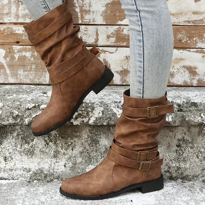 BOTAS PLANAS RETRO CON HEBILLAS n.39514