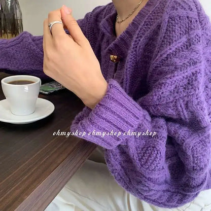 Marzia | Cardigan morbido in lana intrecciata