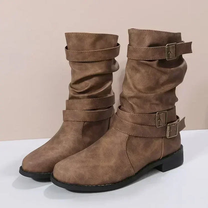 BOTAS PLANAS RETRO CON HEBILLAS n.39514