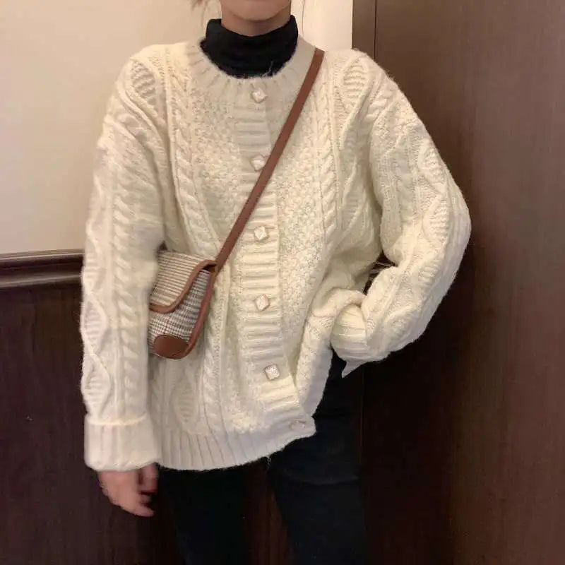 Marzia | Cardigan morbido in lana intrecciata