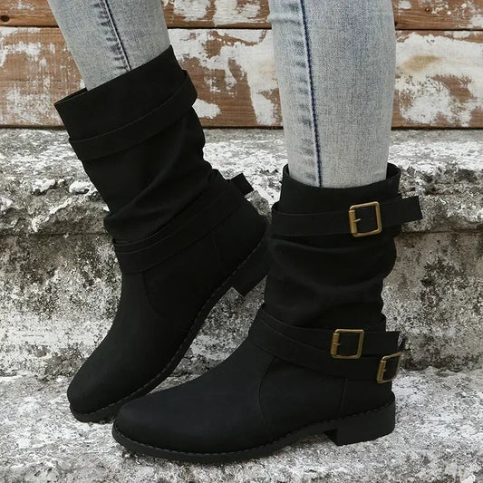 BOTAS PLANAS RETRO CON HEBILLAS n.39514