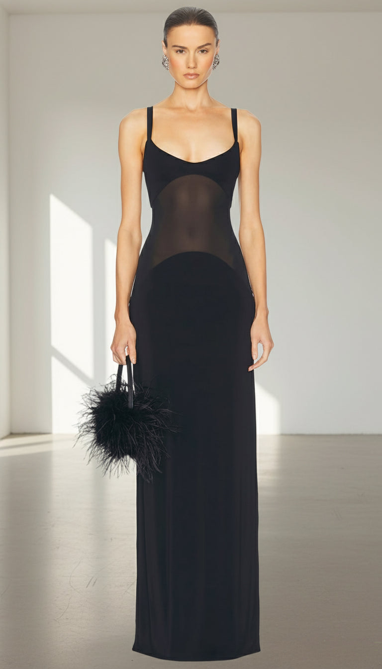 VESTIDO AJUSTADO TRANSLÚCIDO