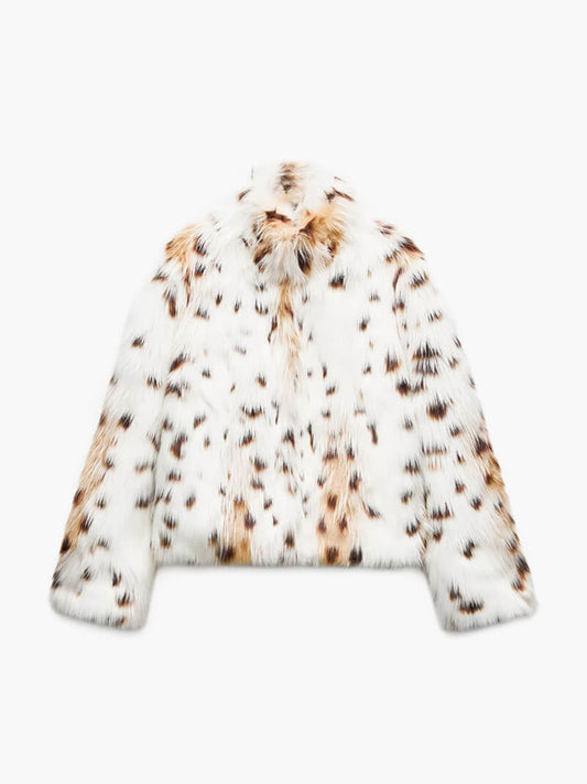 Velvet  – Chaqueta de pelo sintético con estampado felino