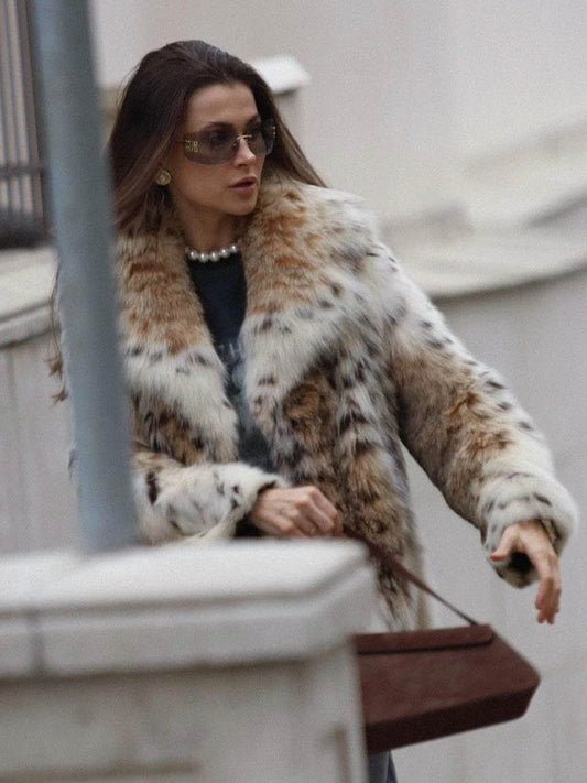 Velvet  – Chaqueta de pelo sintético con estampado felino