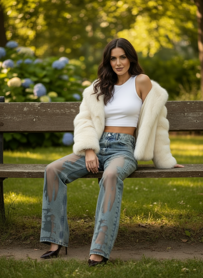 VAQUEROS DE CORTE REGULAR | MALLA TRANSPARENTE PREMIUM