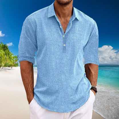 Tyler – Camisa Casual de Lino de Manga Larga para Hombre